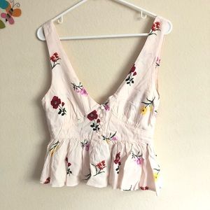 Forever21 Floral Flounce-Hem Top